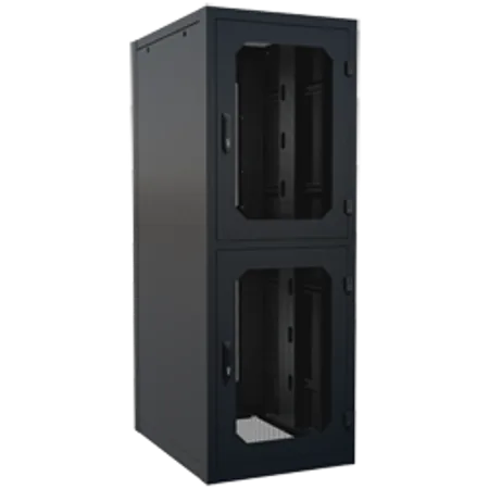 Co-location cabinet with multiple compartment doors
