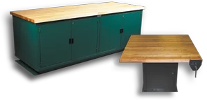Cabinet-type work/assembly bench